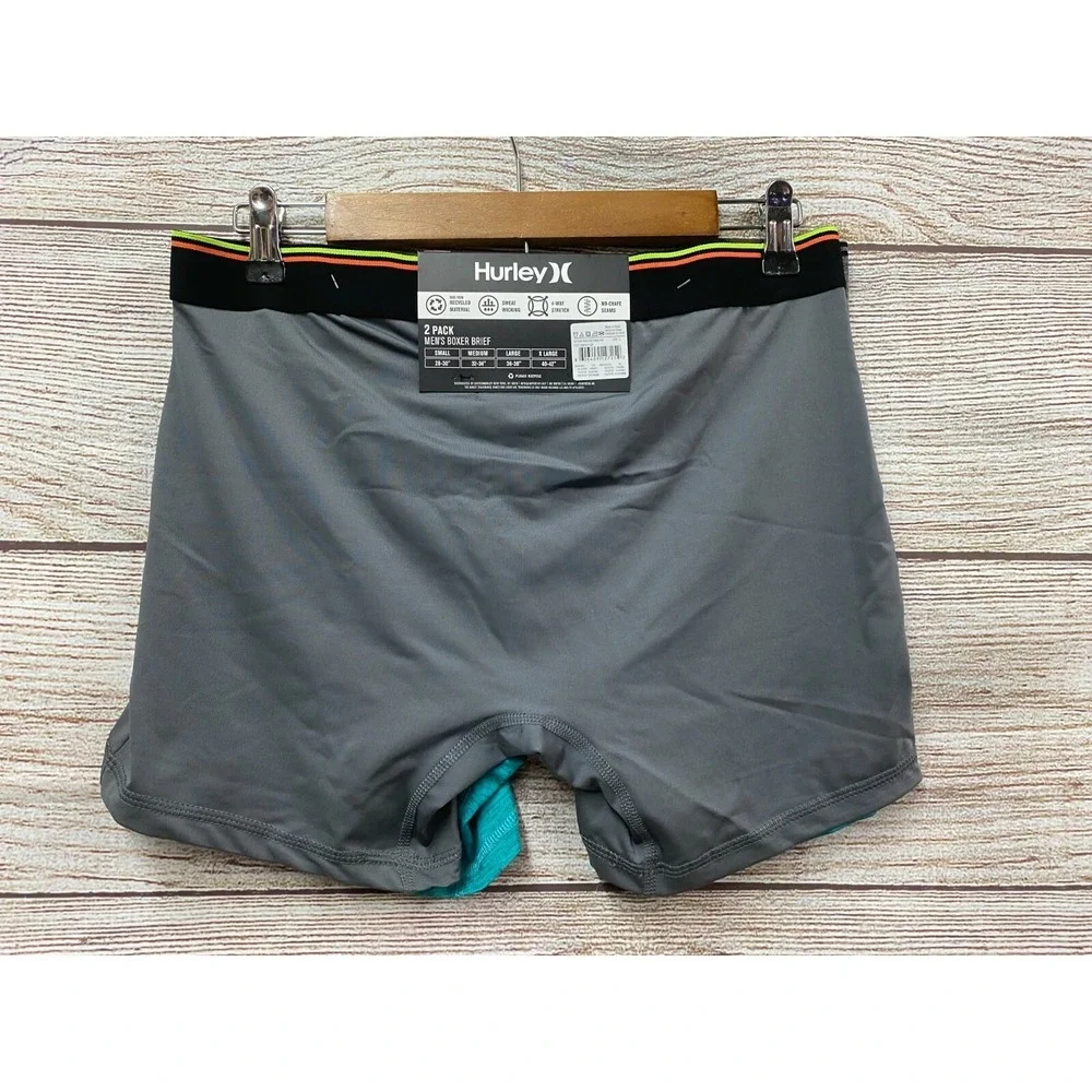Hurley Boxer Briefs Mens M (32-34) Wayfarer Graphic Boxer Brief - 2-Pack New